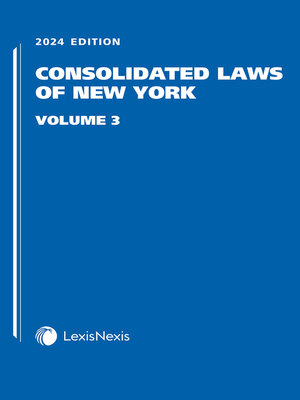 cover image of Consolidated Laws of New York